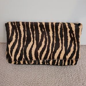 Zebra Fold Over Clutch